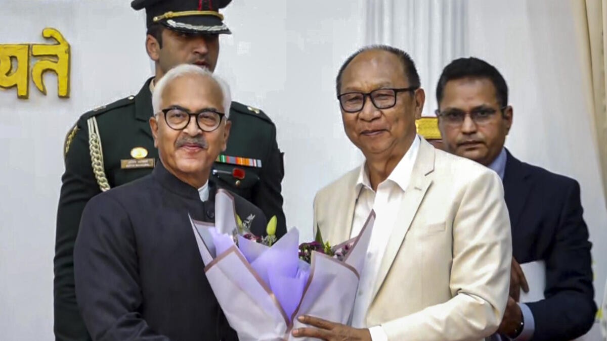 BJP's Y Khemchand Singh sworn in as Chief Minister of Manipur