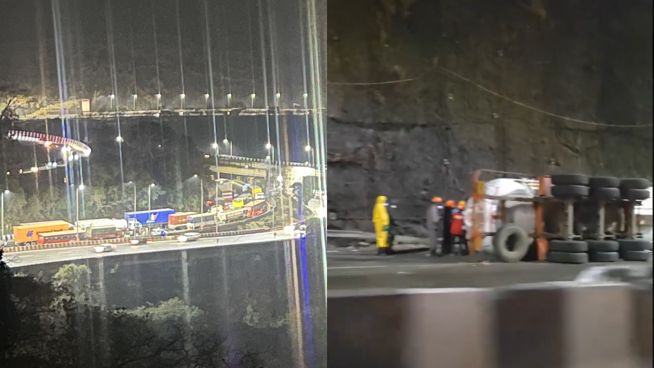 Traffic chaos on Mumbai-Pune Expressway after tanker overturns; passengers stuck for over 12 hours share visuals online