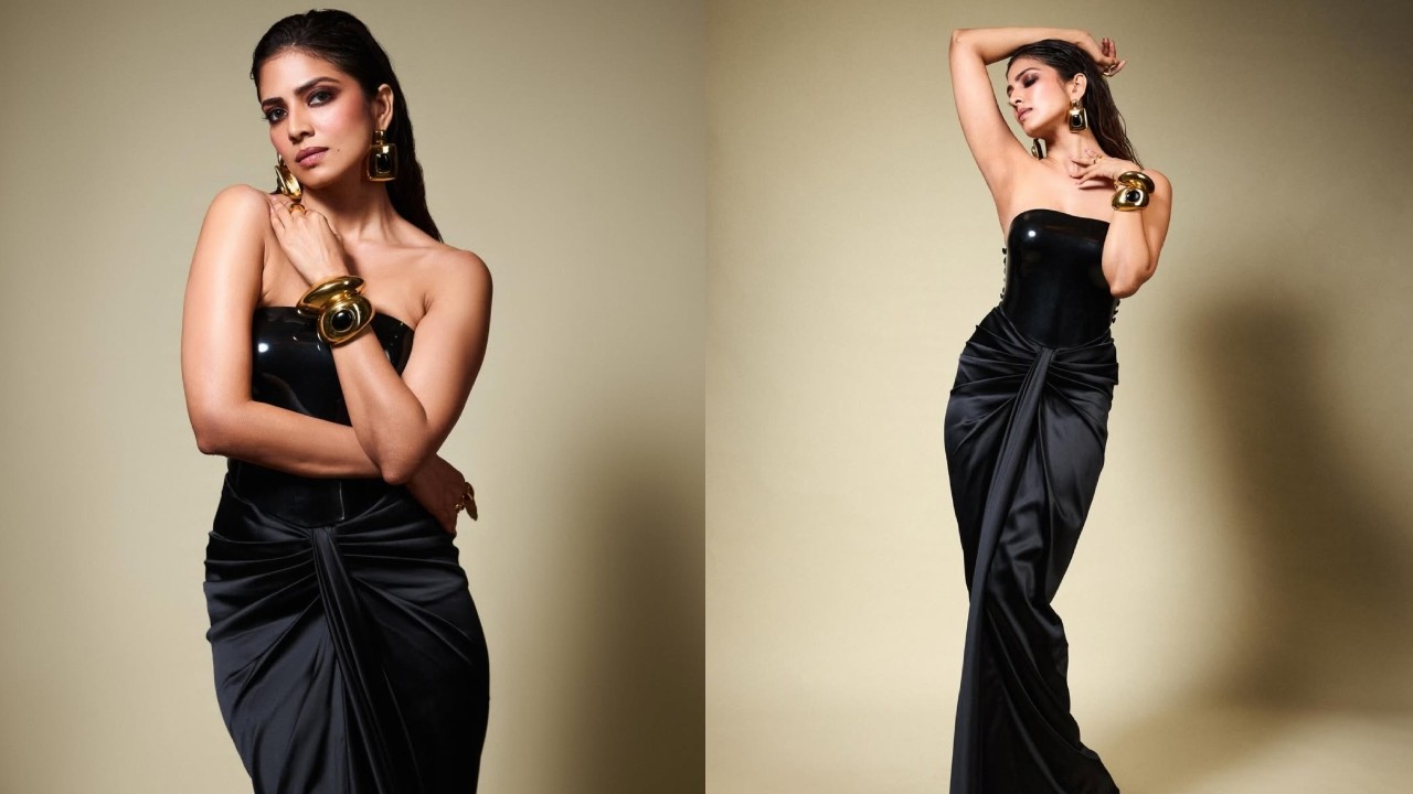 Malavika Mohanan oozes royalty in stunning lacquer bodypiece and silk skirt
