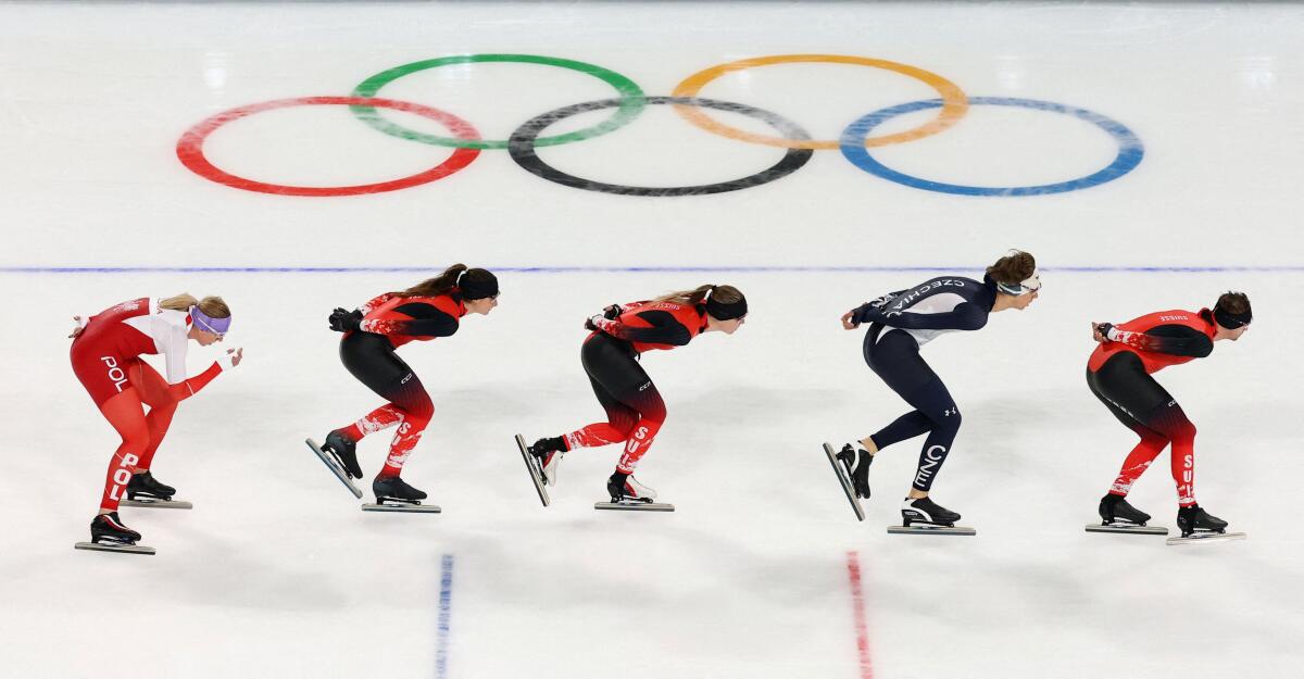 Skaters in action during training.