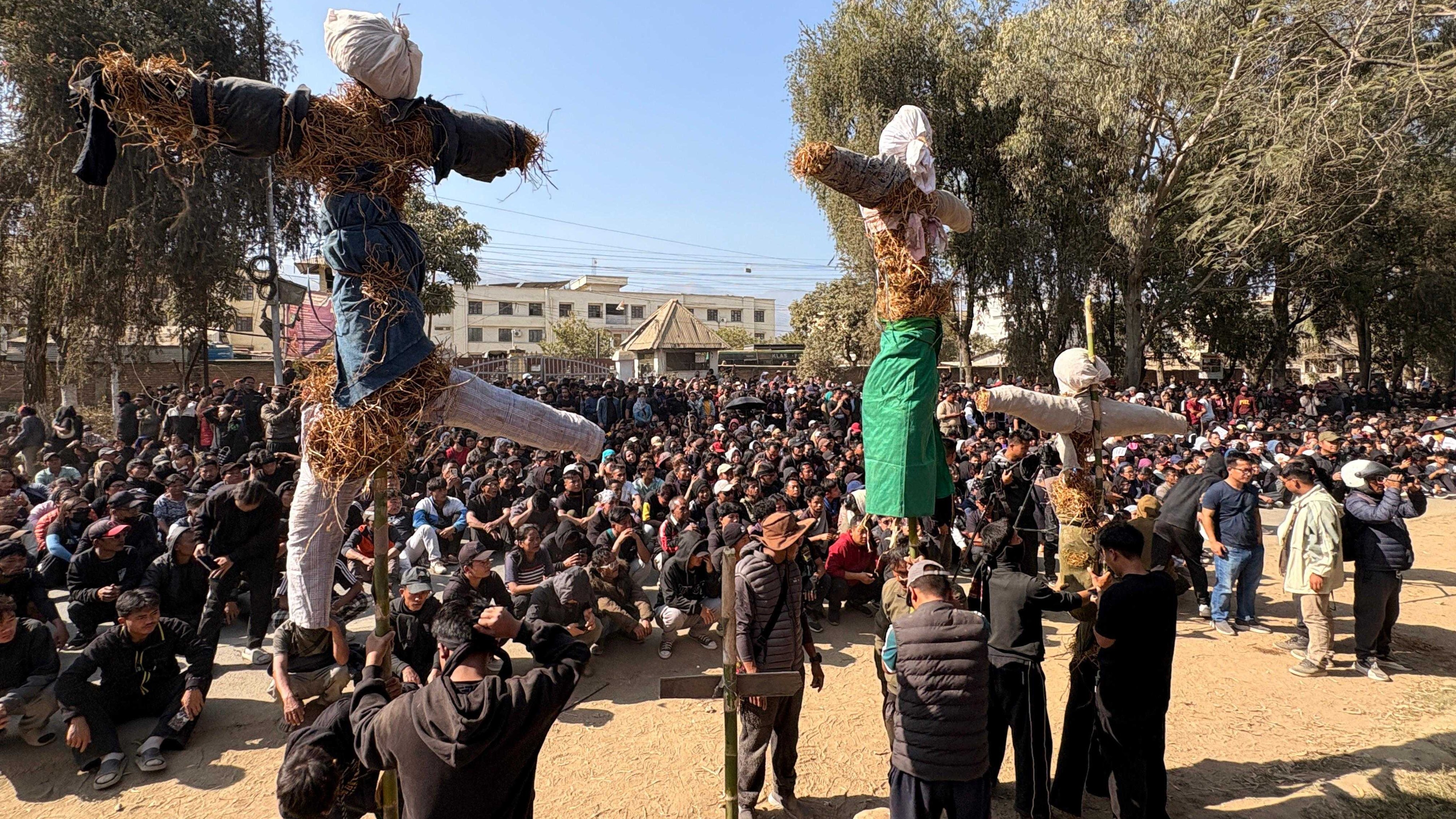 Thousands rally to protest against participation of Kuki-Zo-Hmar MLAs in Manipur govt formation