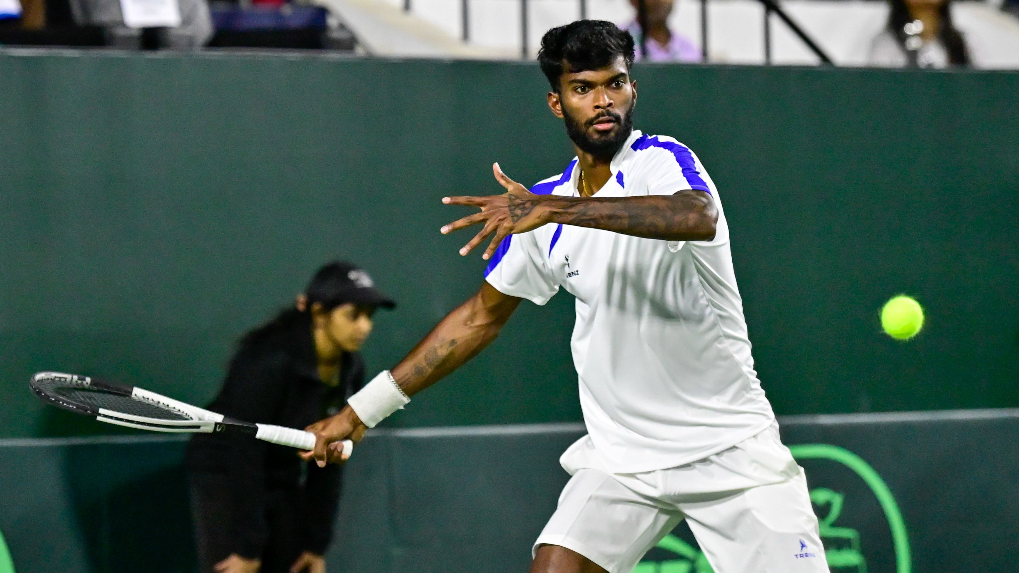 Davis Cup qualifiers: Dhakshin delivers a punch