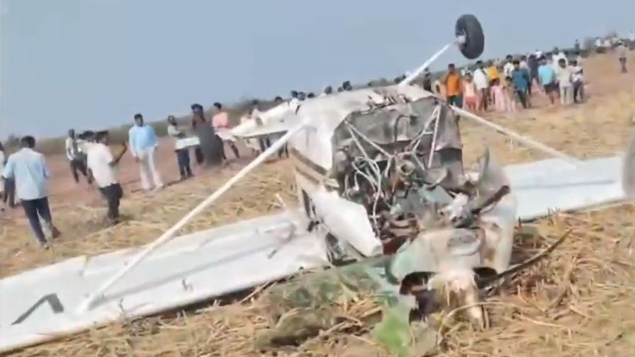 Pilot, trainee have narrow escape as training aircraft crashes in north Karnataka