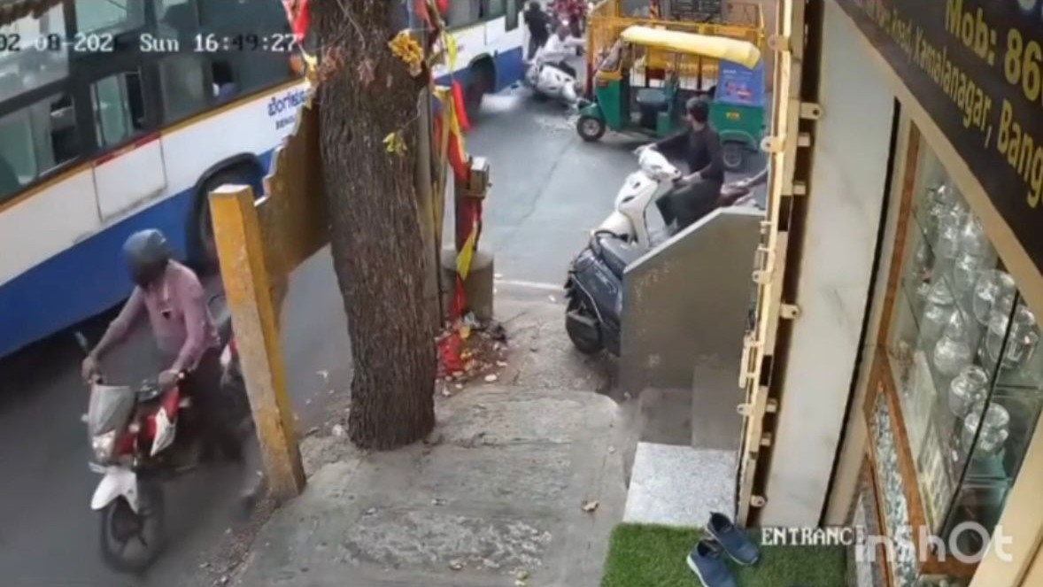 BMTC bus rampage in Bengaluru: Narrow escape for people after suspected brake failure