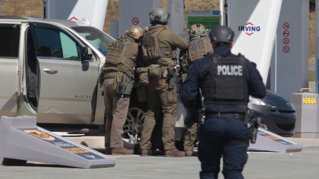 Police personnel  have arrived to help in Portapique, Nova Scotia. 