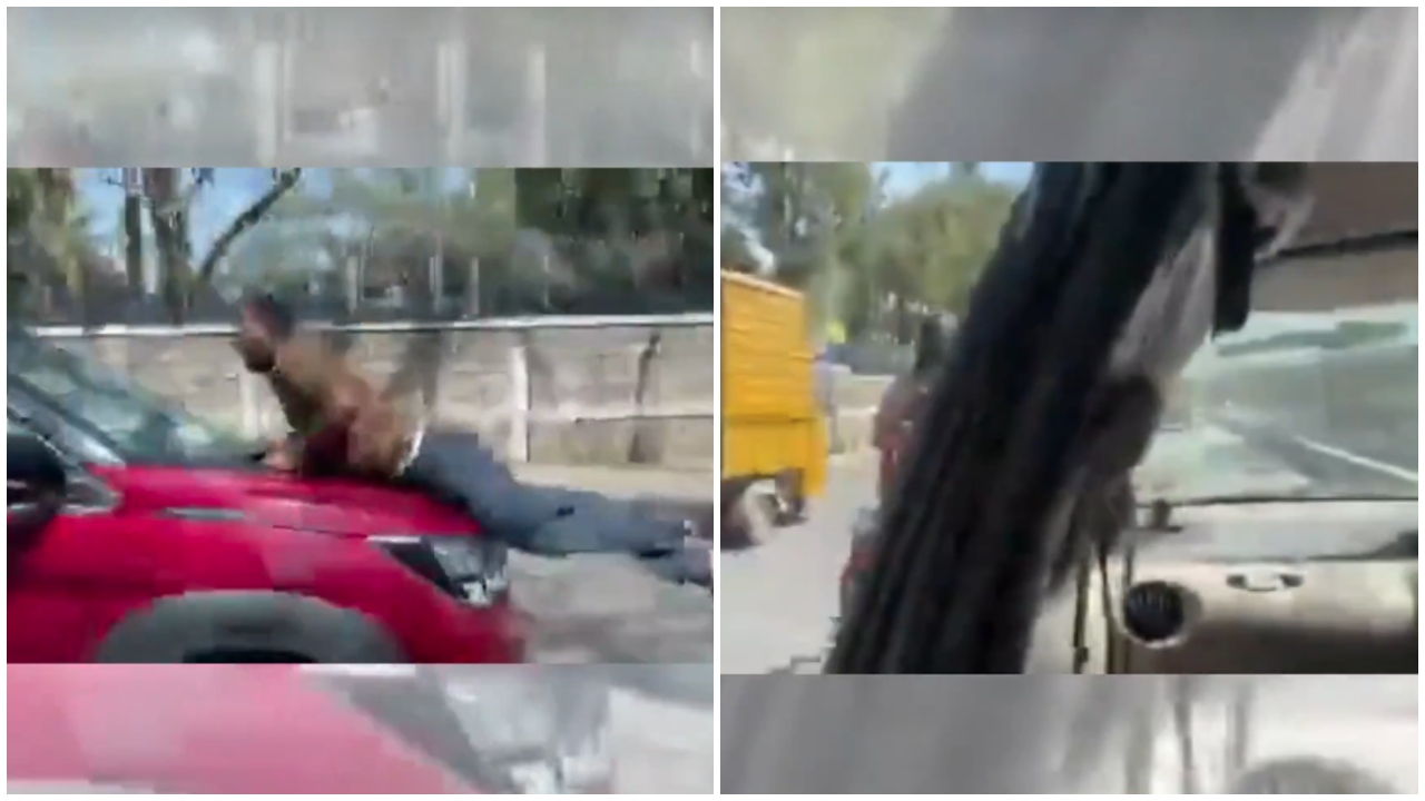 Road-rage caught on camera | Bengaluru man held for driving SUV as man clings to car bonnet after fight