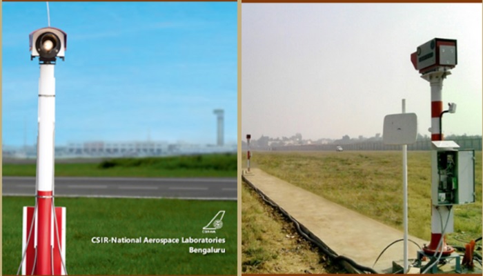Drishti India’s first indigenous runway visibility-measuring system. Photo courtesy: CSIR-NAL