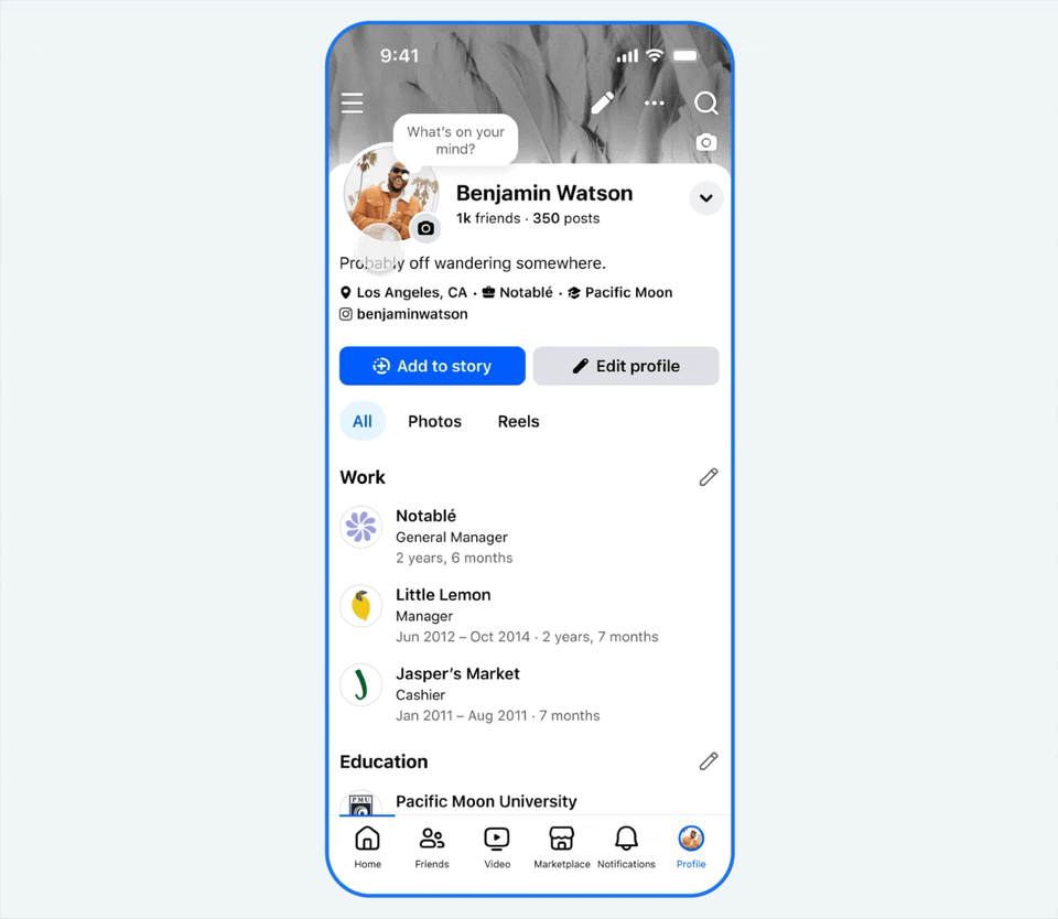 New animation feature for Profile picture on Facebook.