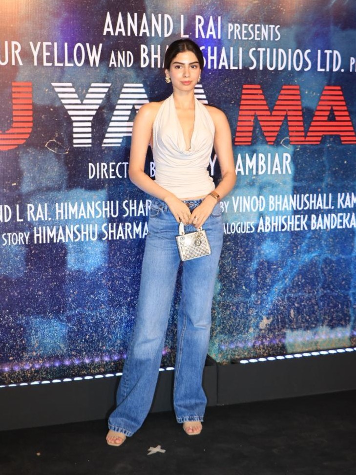 Khushi Kapoor poses for the cameras on her arrival for the special screening of Tu Yaa Main in Mumbai.