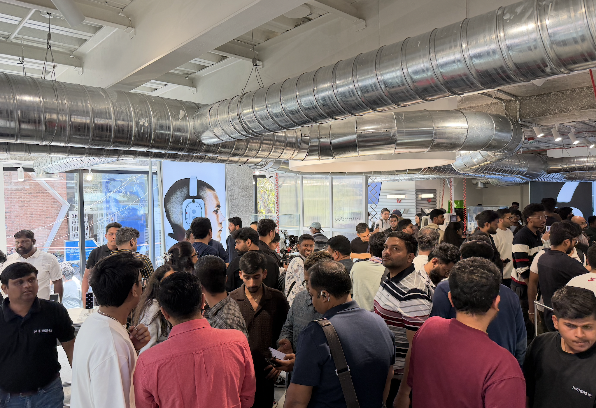 Fans and prospective consumers at Nothing's first flagship India Store in Bengaluru.