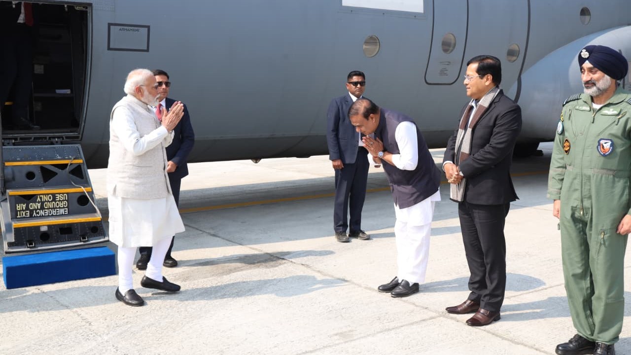 PM Modi makes historic landing at NE's first emergency landing facility in Assam