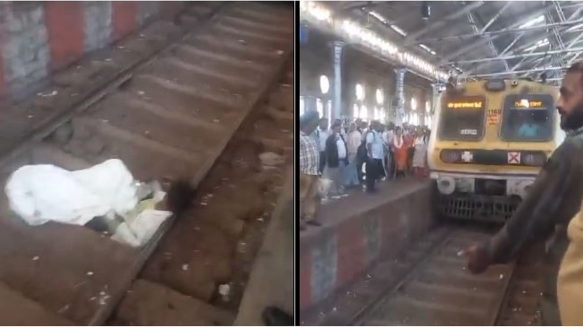 CSMT viral video: Drunk man sleeps on railway track in Mumbai