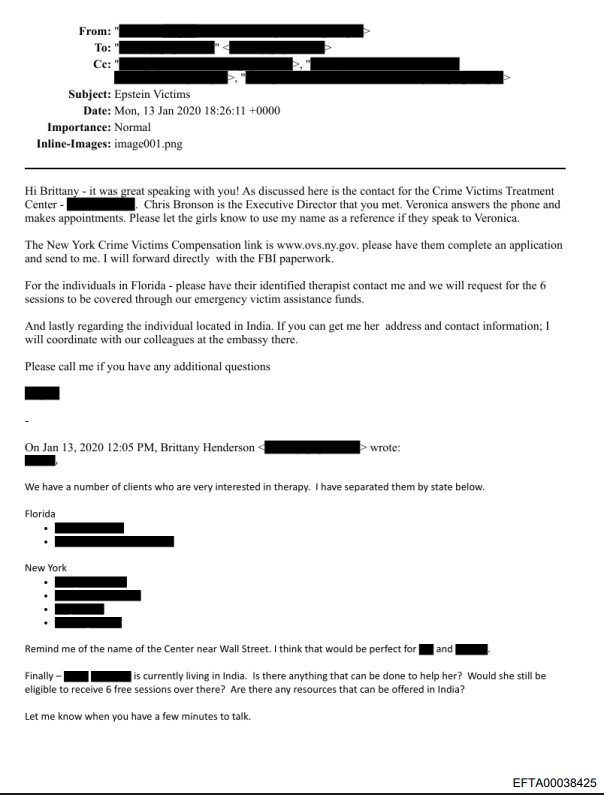 The email released by DoJ