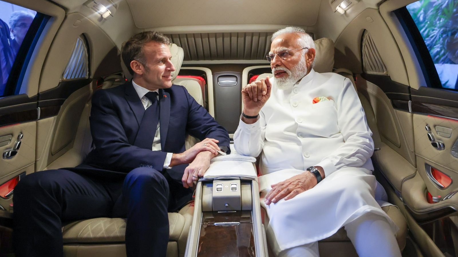 PM Modi's 'car diplomacy' on display again as he rides with French President Macron