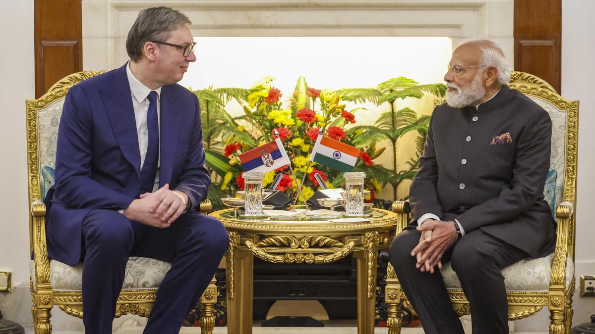 PM Modi meets Serbian President at Hyderabad House on sidelines of AI Impact Summit