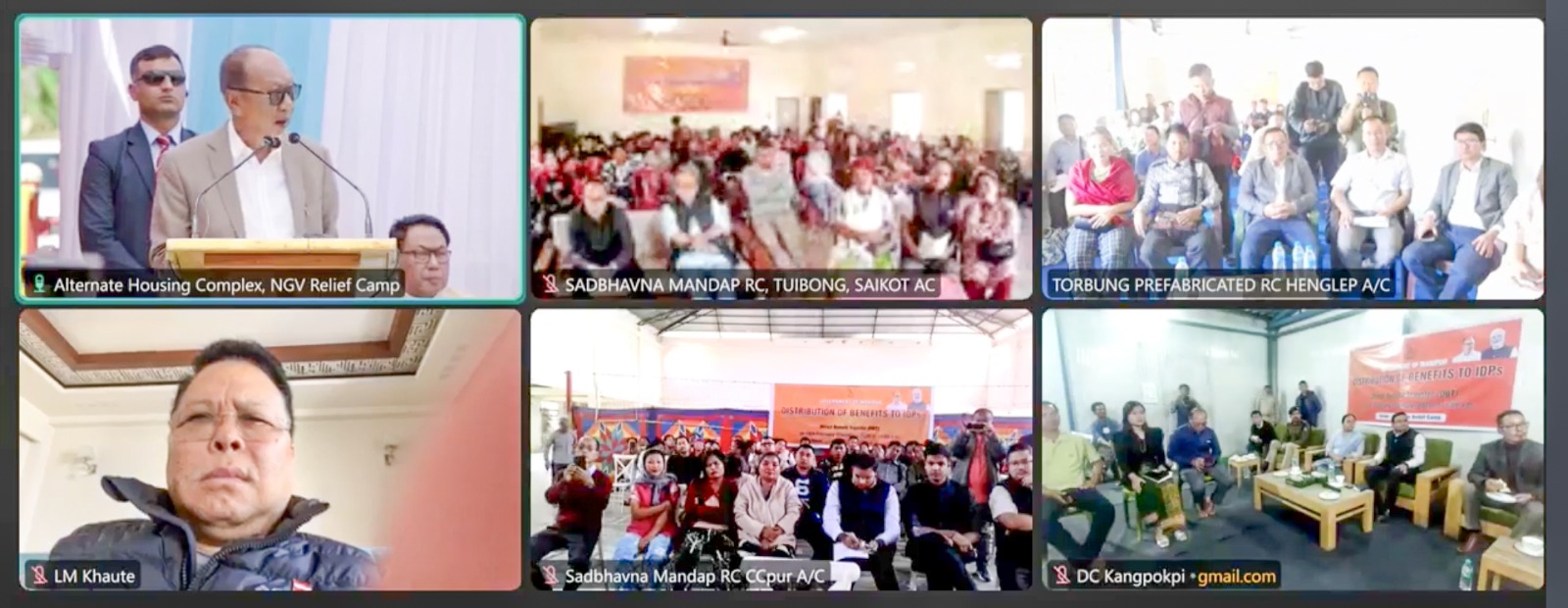 Manipur CM Yumnam Khemchand Singh, Kuki MLAs virtually interacting with the Kuki displaced persons from Imphal West on Thursday (February 19).