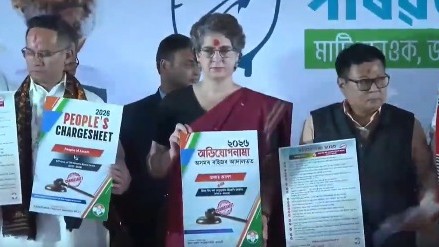 Priyanka Gandhi releases 20-point 'chargesheet' against BJP govt in Assam