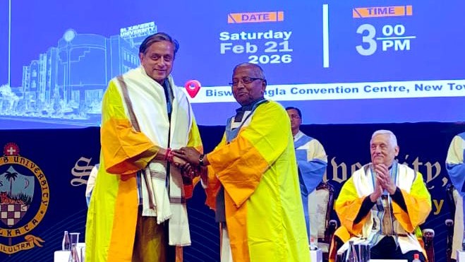 Shashi Tharoor conferred honorary D.Litt by St Xavier’s University, his first in India
