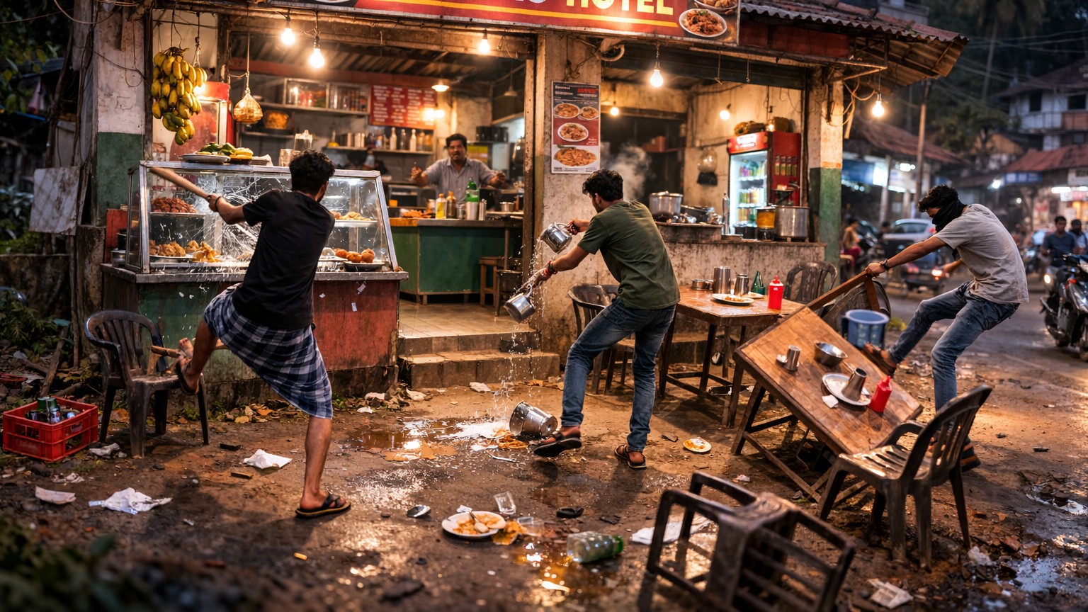 Three-member gang refuse to pay bill, vandalise restaurant in Kozhikode