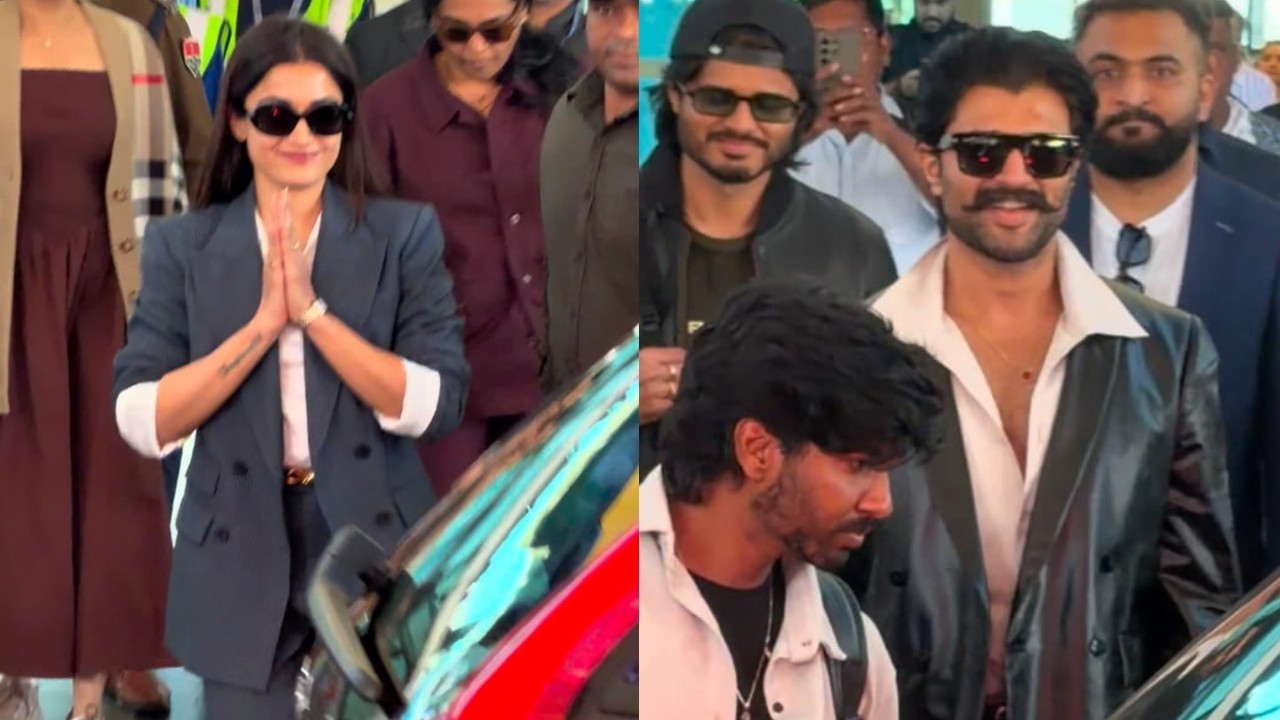 'The wedding of Virosh': Bride Rashmika Mandanna & groom Vijay Deverakonda reach wedding venue in Udaipur 