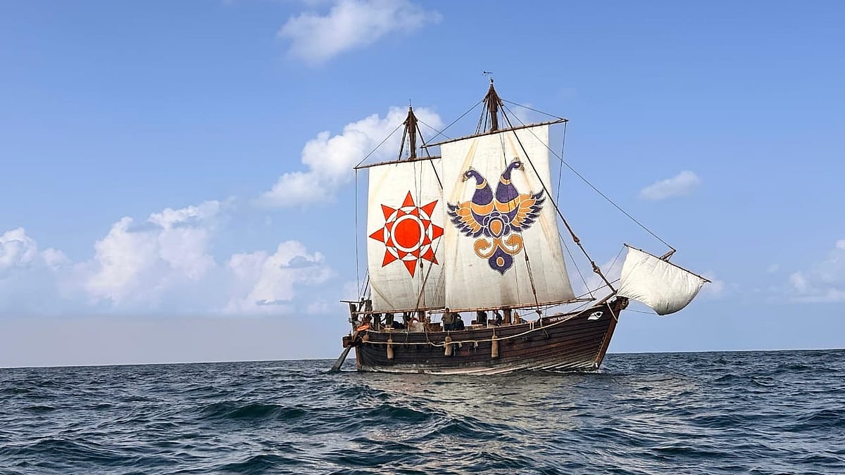 INSV Kaundinya, India's Historic Stitched Sailing Vessel, Returns During Holi Festivities