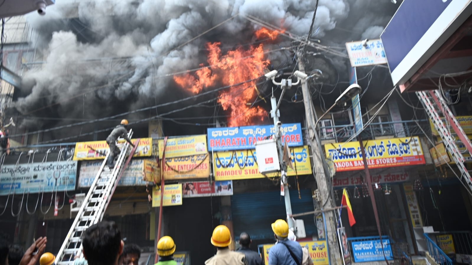 At least 21 shops gutted in massive fire in Bengaluru's Chickpet
