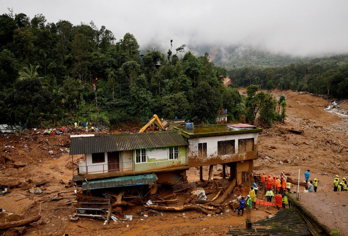 Search operations continue after landslides hit Mundakkai village in Wayanad.
