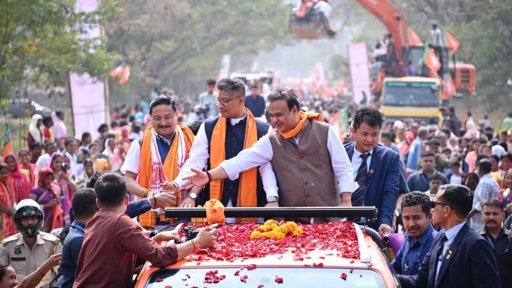 Bulldozers welcome Assam CM Himanta Sarma in pre-poll yatra, Gaurav Gogoi  promises change