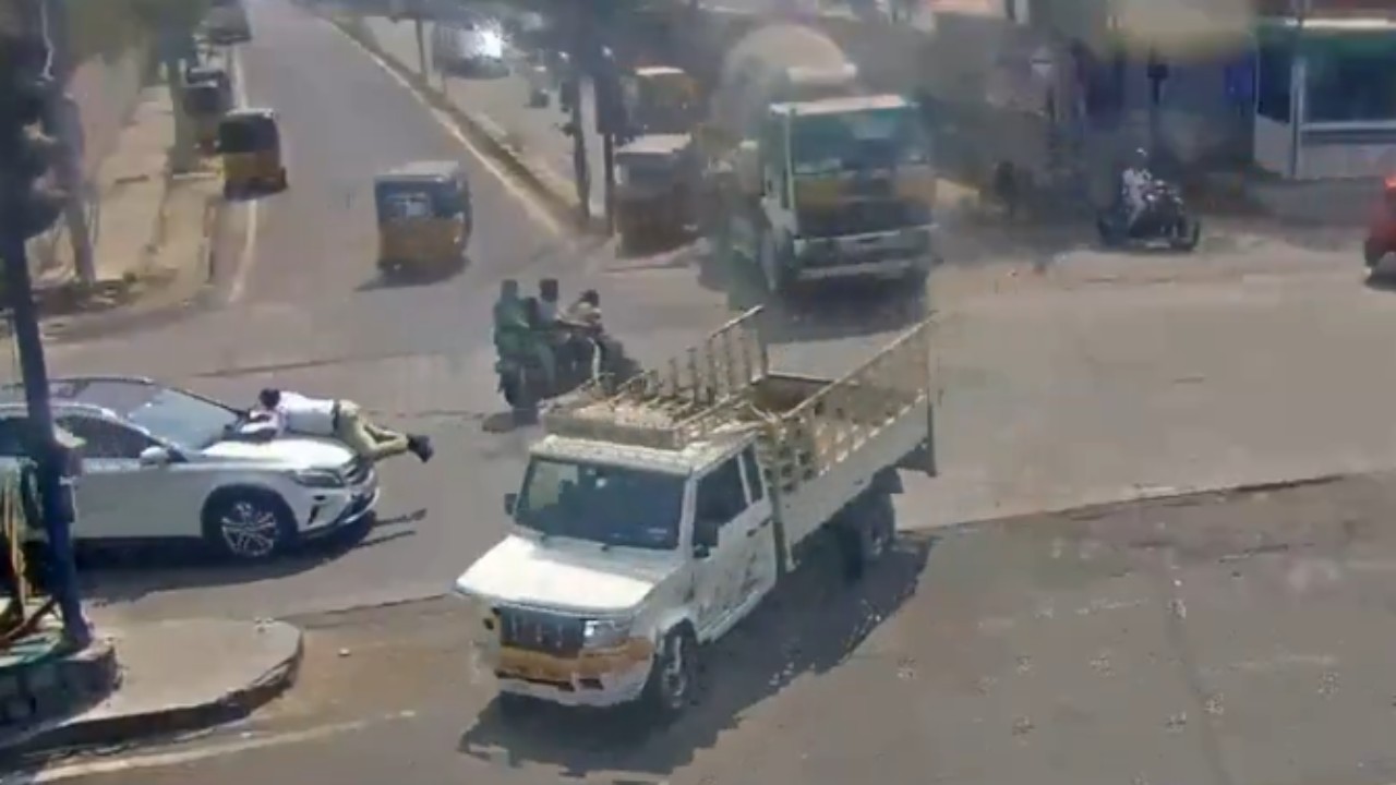 Drunk man held for hitting traffic constable, driving car with cop on bonnet