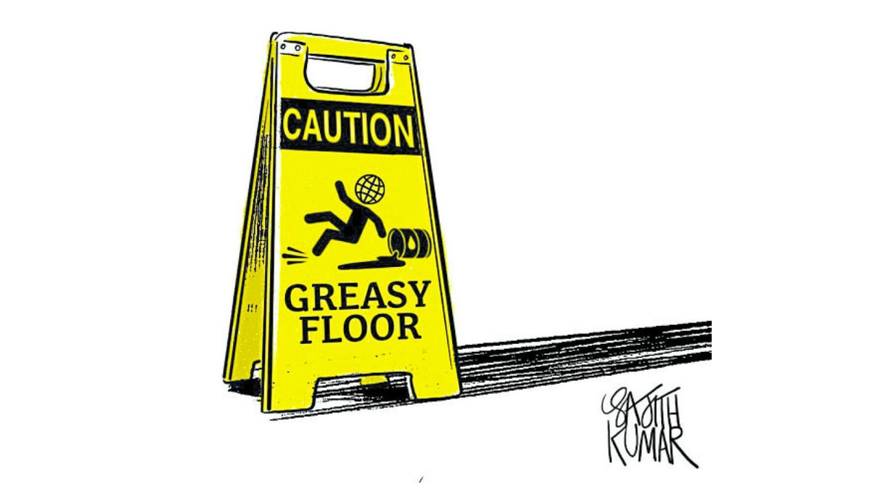 DH Toon | Caution! Greasy floor