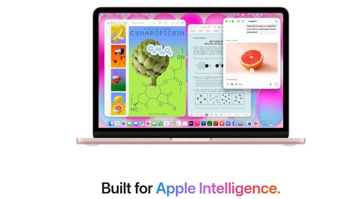 The MacBook Neo comes with A18 Pro chipset and supports Apple Intelligence features.