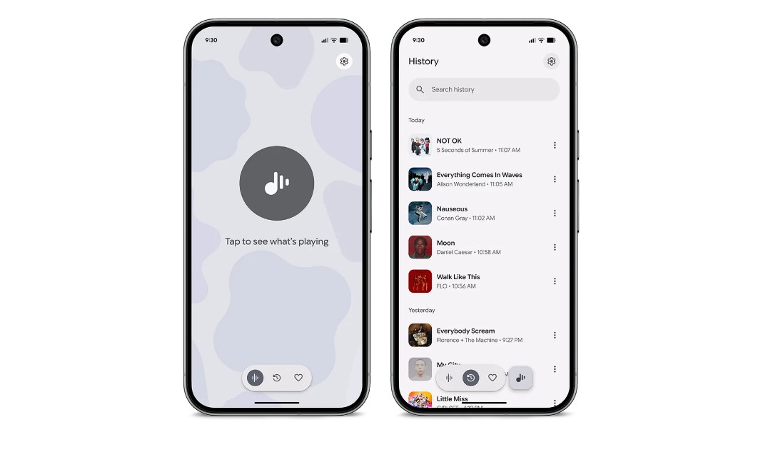 Now Playing app comes to Pixel phones.