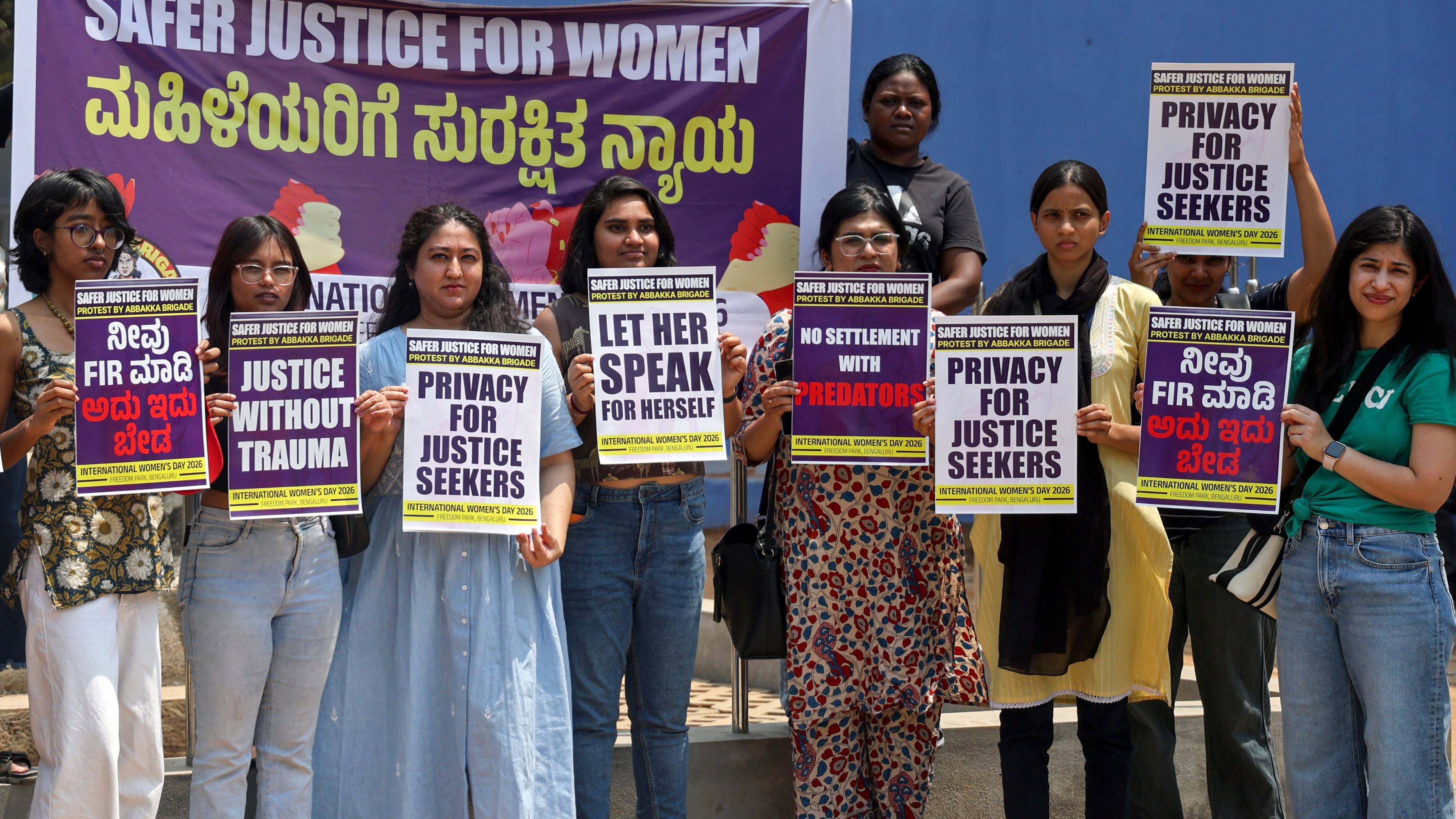Protest in Bengaluru calls for protection of women's contact details in police complaints
