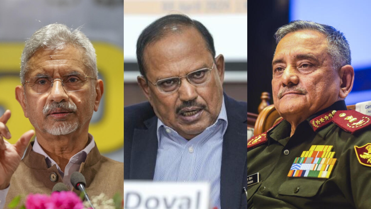 EAM Jaishankar holds meeting with NSA Ajit Doval and Chief of Defence Staff General Anil Chauhan