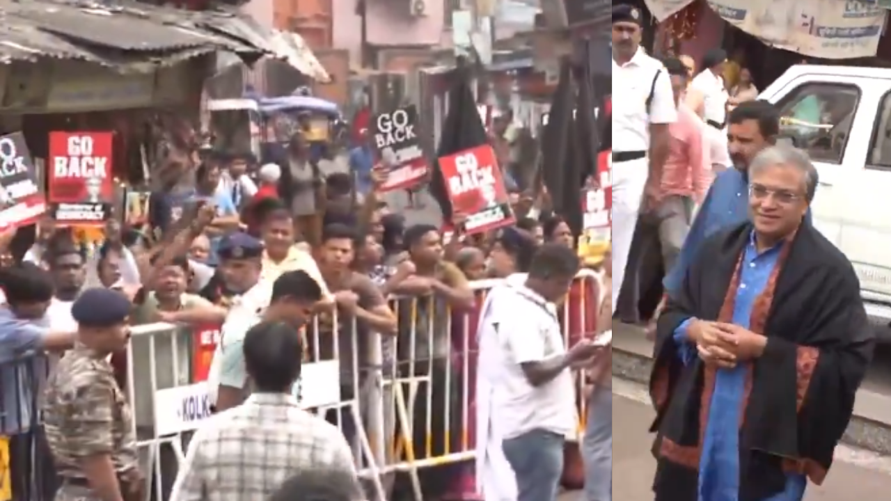 Watch | CEC Gyanesh Kumar faces 'go back' slogans, shown black flags outside Kolkata's Dakshineswar temple