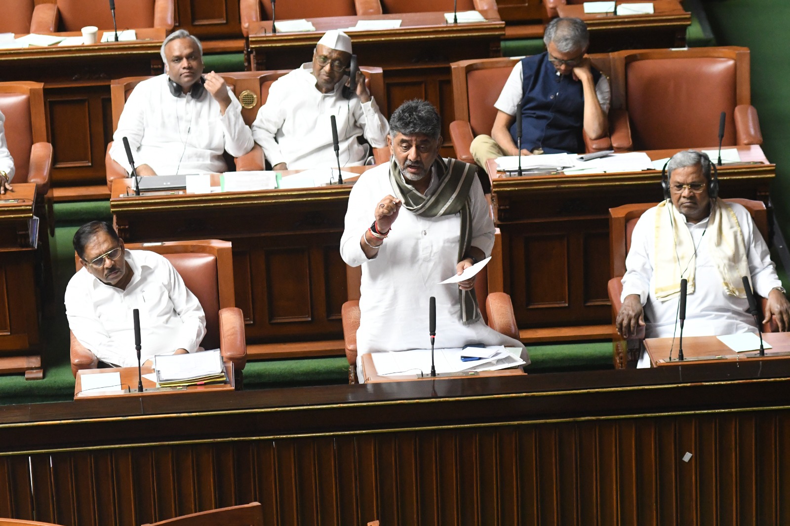DK Shivakumar in the Karnataka Legislative Assembly. 