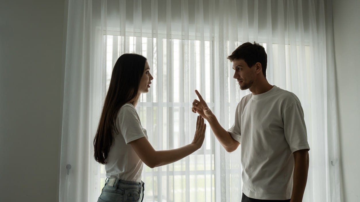 Representative image of a couple fighting