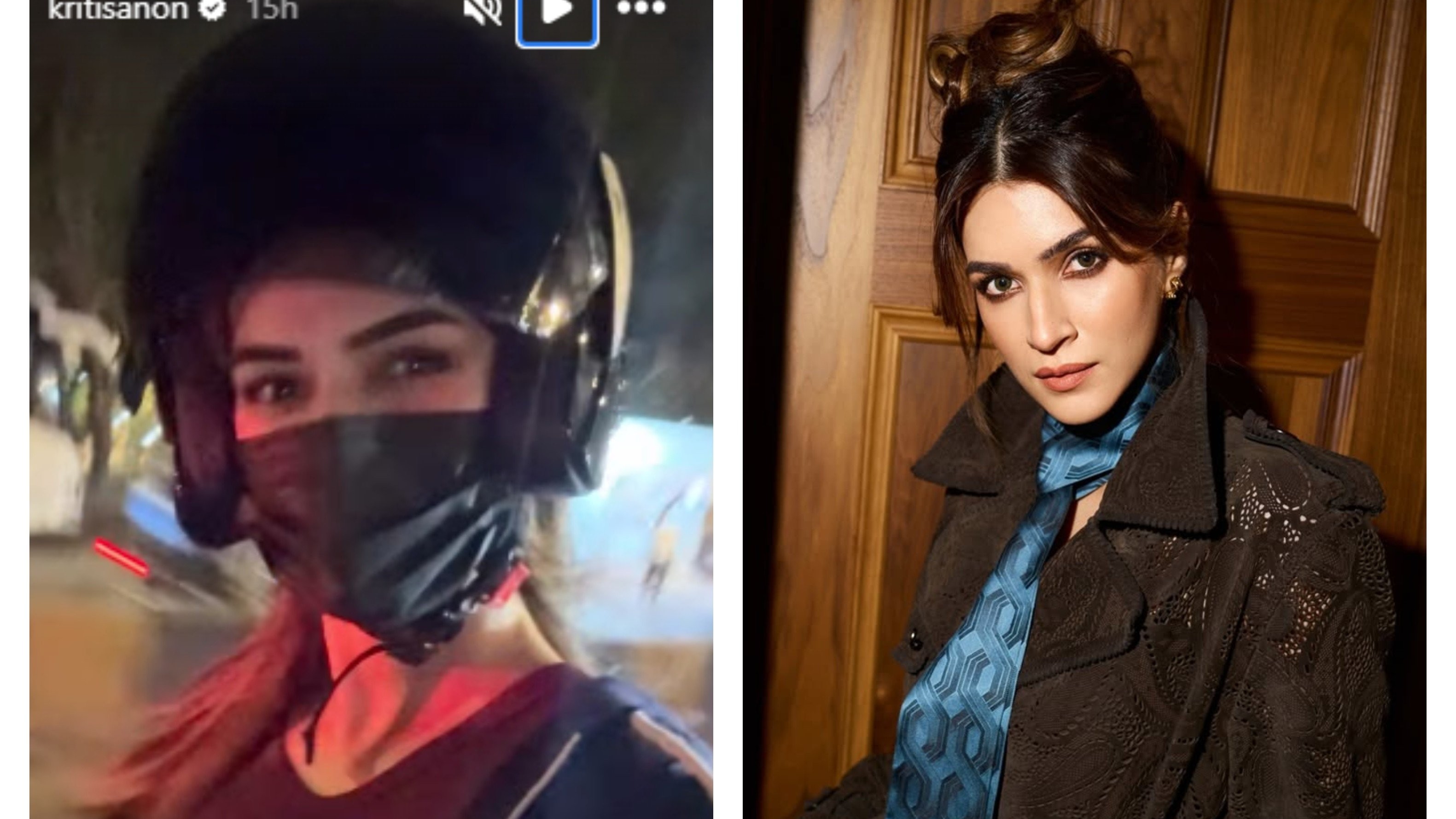 Kriti Sanon shares glimpse from her fun bike ride to beat Mumbai traffic post shoot