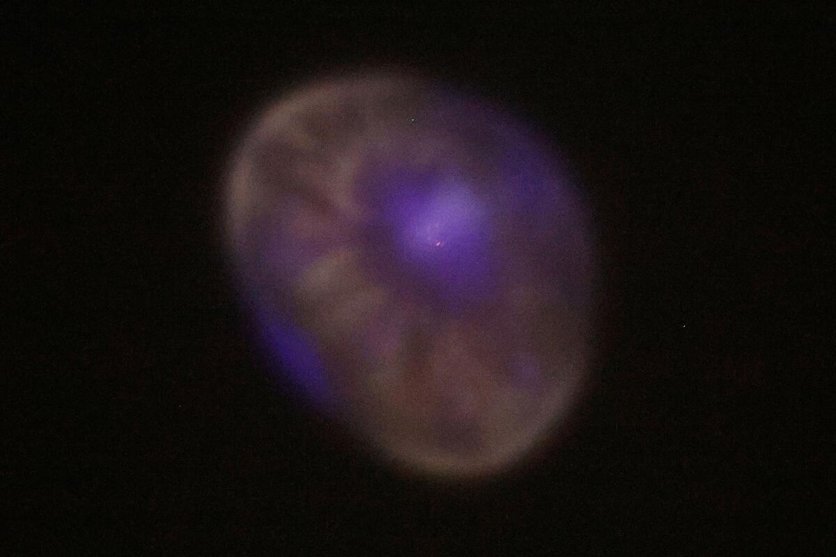 A missile interception is made amid the US-Israeli conflict with Iran, as seen from Ashkelon, Israel.