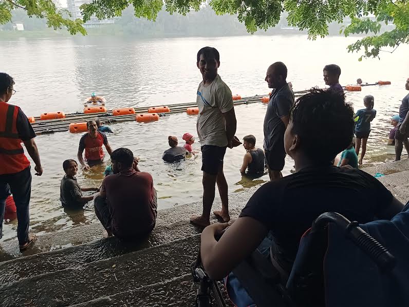 At least 10 differently abled persons have attened his camp and one, Muhammed Aasim, is now a international paralypic swimmer.