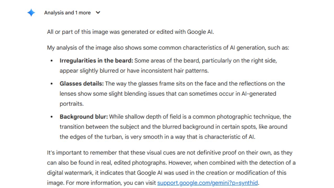 Image showing Google Gemini analysis 