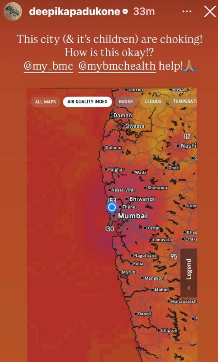 Screengrab of Deepika Padukone's Instagram story.