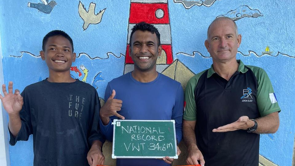 Dinesh Soundappa dives 34.6 metres to set India’s freediving record