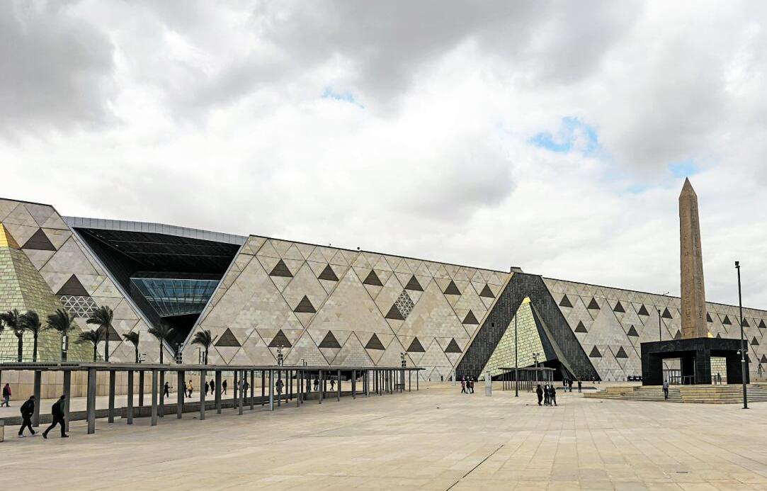 The facade of the museum in Giza. 