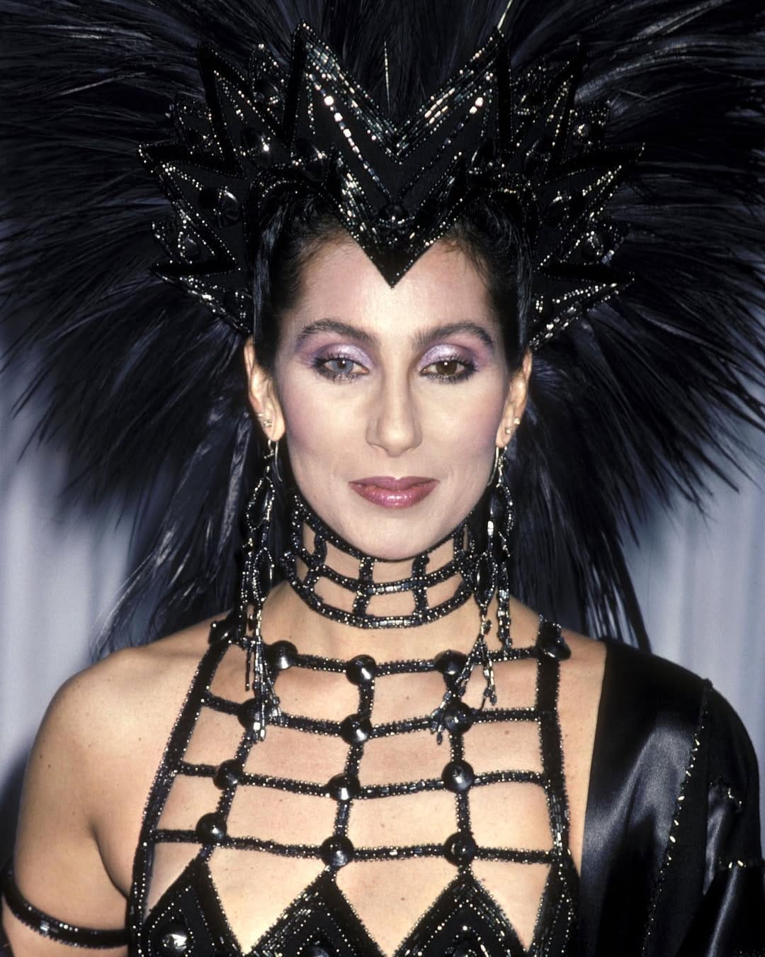Cher's headdress was two feet tall and made of rooster feathers