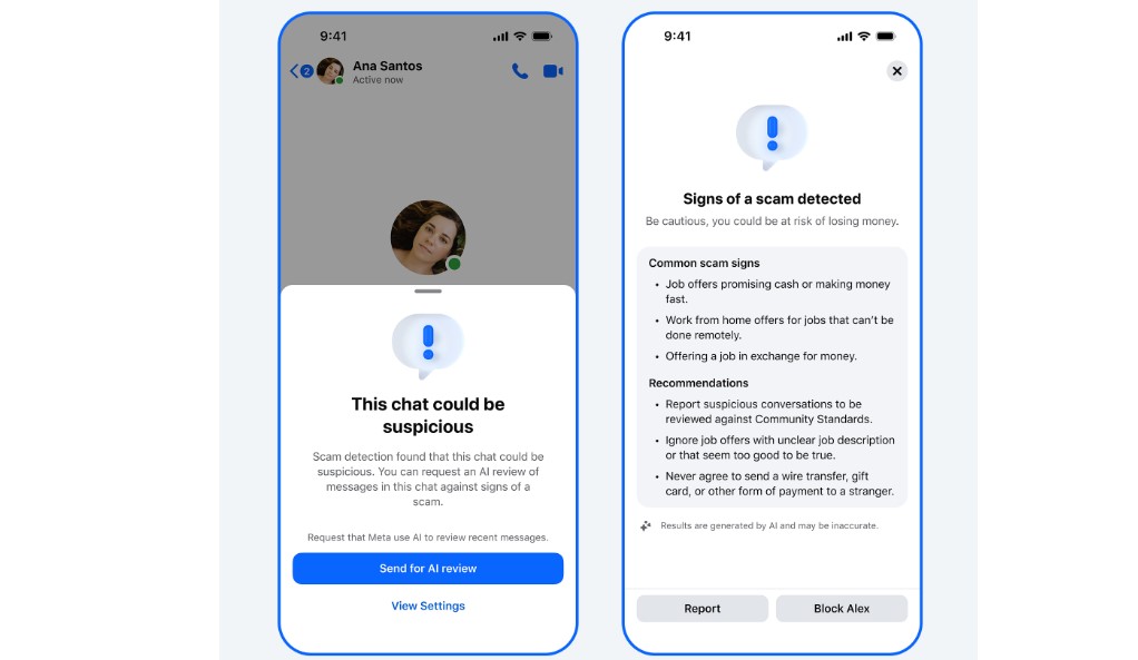 Facebook's fraud alert.