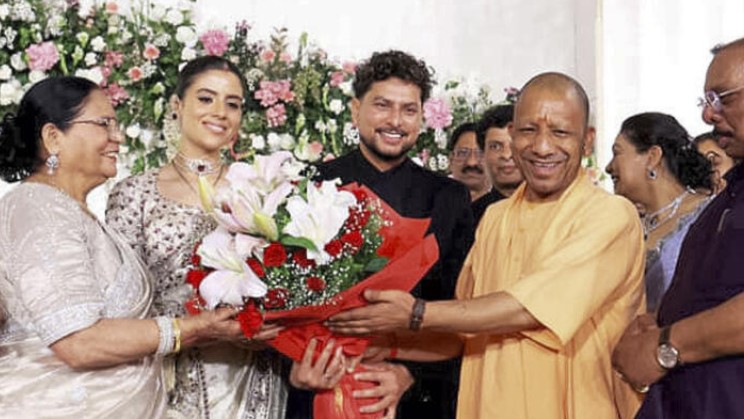 A host of prominent personalities from politics and the cricketing world gathered here for the grand wedding reception of India player Kuldeep Yadav.