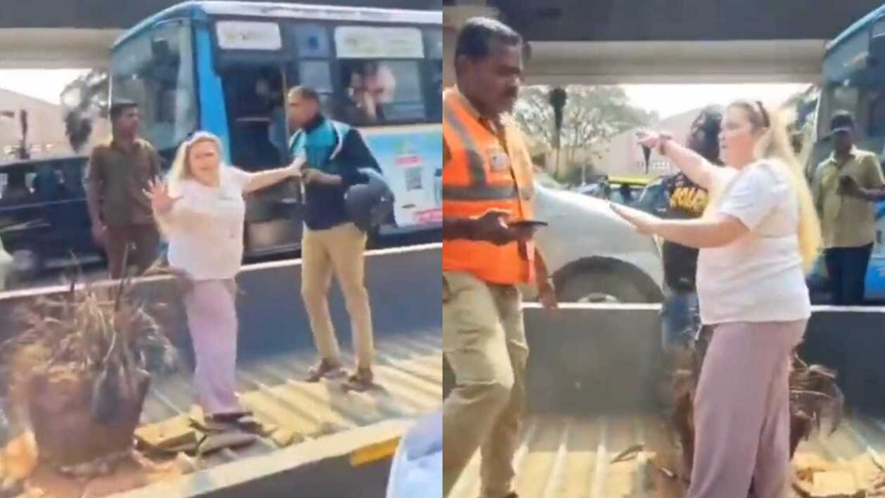 Road rage caught on camera: Foreigner intervenes as driver assaults biker near Bengaluru's GKVK