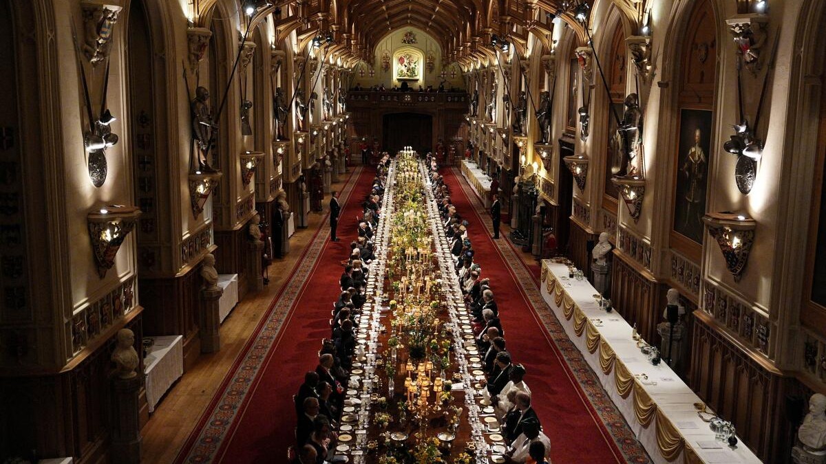 A view of guests seated during the state banquet for President of Nigeria Bola Ahmed Tinubu and First Lady Oluremi Tinubu at Windsor Castle, Berkshire, on day one of their state visit to the UK.