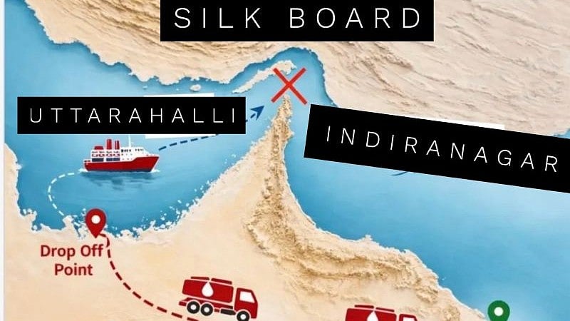 Bengaluru's 'Strait of Hormuz' Joke: Viral Post Mocks Silk Board Traffic With Crude Oil Shipping Plan